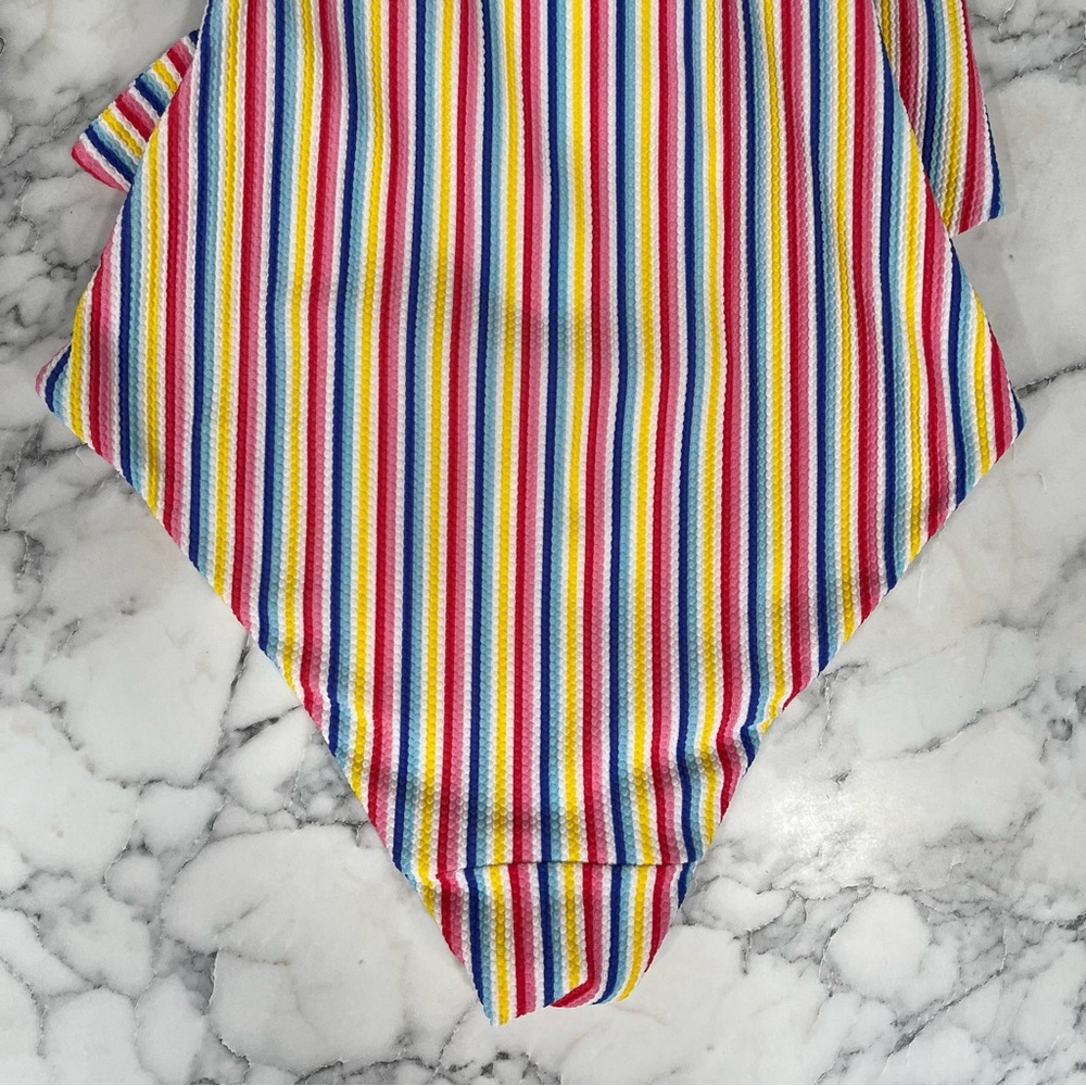 ONIA Lila One Piece Swimsuit Multicolored Rainbow Striped O-Ring Small/Medium - Picture 11 of 14
